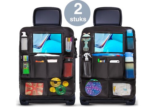 ForDig Universele Auto Organizer met Tablet Houder - Zwart - 2 Stuks 