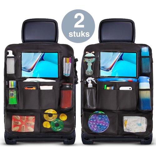 ForDig Universele Auto Organizer met Tablet Houder - Zwart - 2 Stuks 