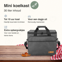 ForDig Koeltas XL (30 liter) - Gemaakt van 600D Polyester met PEVA-Voering - Ruimte voor 40 Blikjes of 20 Halve Liter Flessen - Opvouwbaar Koel Tas met Easy-Acces Flap - Ruimte voor Bestek - Picknick Cool Bag - Coolerbag - Grote Cooler - Zwart