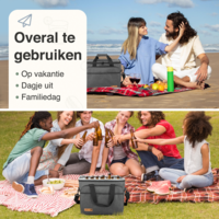 ForDig Koeltas XL (30 liter) - Gemaakt van 600D Polyester met PEVA-Voering - Ruimte voor 40 Blikjes of 20 Halve Liter Flessen - Opvouwbaar Koel Tas met Easy-Acces Flap - Ruimte voor Bestek - Picknick Cool Bag - Coolerbag - Grote Cooler - Zwart