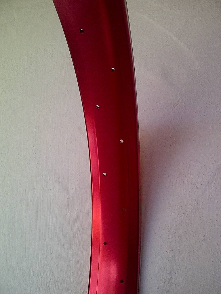 alloy rim DW65, 26", red anodized