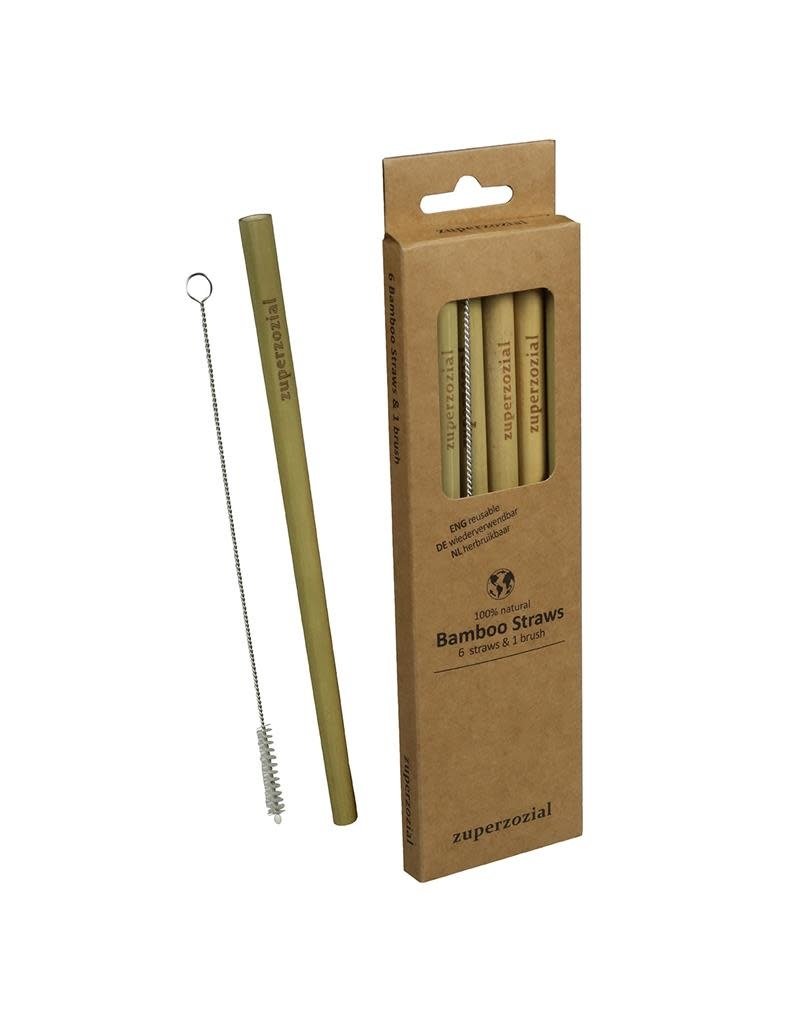 ZuperZozial Bamboe Rietjes / Bamboo Straws  - 6 stuks herbruikbaar