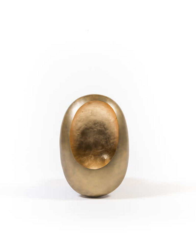 Dekocandle Wall T-light holder Egg - Gold - (27 x 15 x 39 cm)