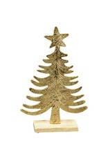 Bijzonder Design Store Kerstboom Goud - Aluminium-Hout - 20cm x 5cm x 31cm