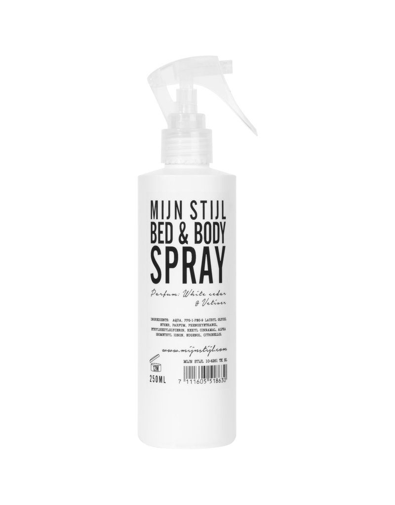 Mijn Stijl Bed & Bodyspray parfum White Cedar & Vetiver - 250 ml