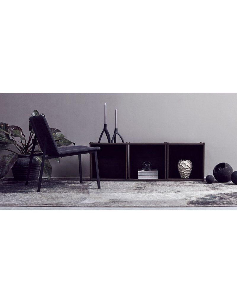 Muubs Vloerlamp - Floor lamp Crust - Mat black Lava stone - H21 Ø22 cm