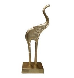 Colmore Beeld | Ornament - Olifant - Alu/Raw Brons | 14x9x42 cm