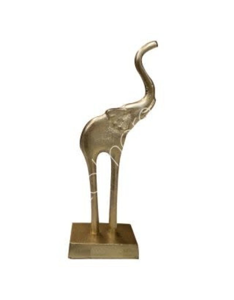 Colmore Beeld | Ornament - Olifant - Alu/Raw Brons | 14x9x42 cm