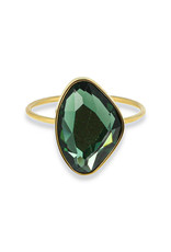 My Bendel Ring  Goud met groene steen - ovaal