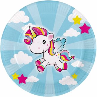 Folat Unicorn bordjes 23cm - 8 stuks