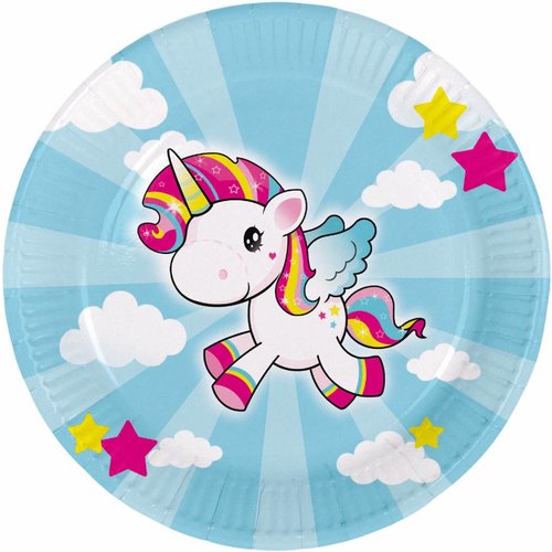 Unicorn bordjes 23cm - 8 stuks 