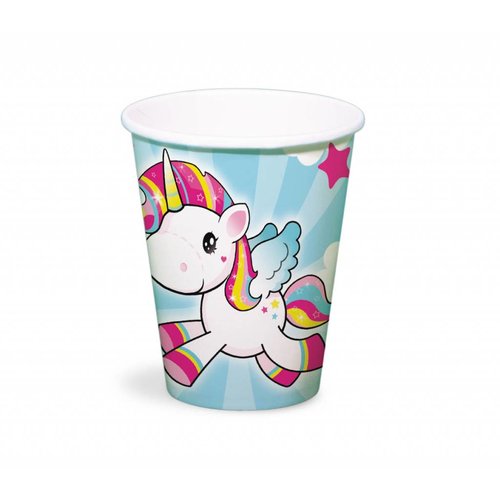 Unicorn bekertjes 250ml - 8 stuks 