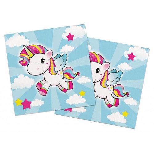 Unicorn servetten 33x33cm - 20 stuks 