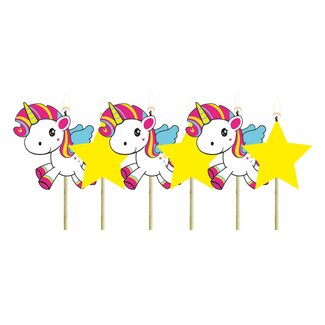 Folat Unicorn kaarsjes - 6 stuks