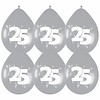 Ballonnen Zilver 25 - 6 stuks