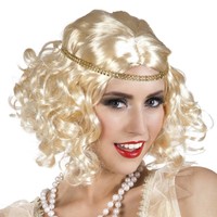 Pruik Flapper met Hoofdband - Blond