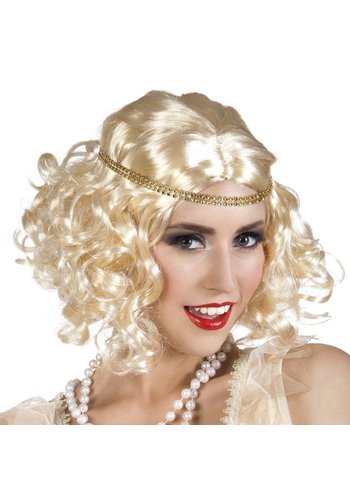 Pruik Flapper met Hoofdband - Blond 