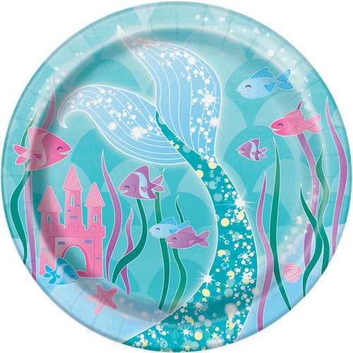 Mermaid Bordjes 18cm - 8 stuks 