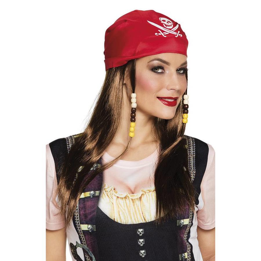 Pruik Pirate Mary met Bandana-1