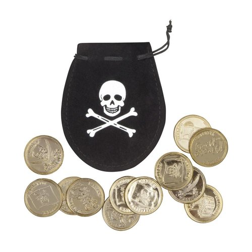 Piratenzakje met 12 gouden munten 