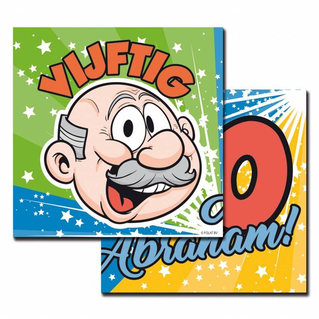 Abraham Rainbow servetten 25x25cm - 20 stuks