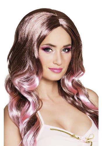 Pruik Fay - 2-tone Brown/Pink 