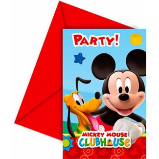 Disney Mickey Mouse uitnodigingen - 6 stuks