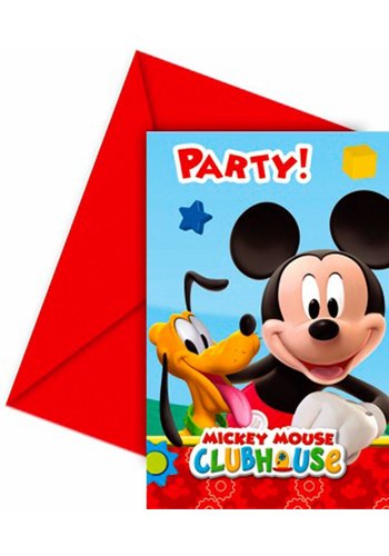 Mickey Mouse uitnodigingen - 6 stuks 