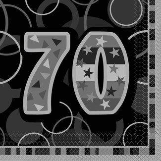 Unique Black Glitz servetten 70 - 33x33cm - 16 stuks