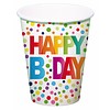 Happy Birthday Dots Bekertjes 250ml - 8 stuks