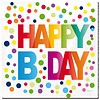 Happy Birthday Dots Servetten 33x33cm - 20 stuks