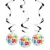 Happy Birthday Dots Swirl deco - 3 stuks