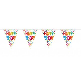 Folat Happy Birthday Dots Vlaggenlijn - 10 meter