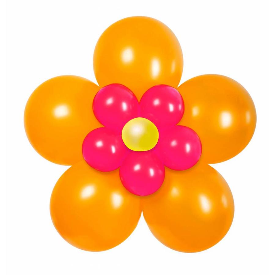 Balloon Kit "Bloem" Oranje/Roze-1