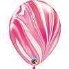 Heliumballon Red & White Marmer (28cm)