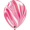 Qualatex Heliumballon Red & White Marmer (28cm)