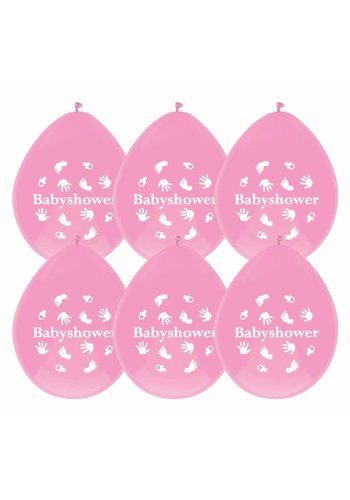 Babyshower Girl ballonnen - 6 stuks 