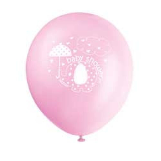 Babyshower Olifantje Girl Ballonnen  - 8 stuks
