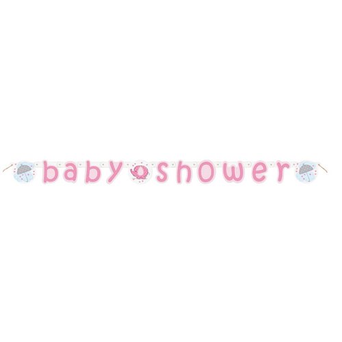 Babyshower olifantje girl letterbanner 