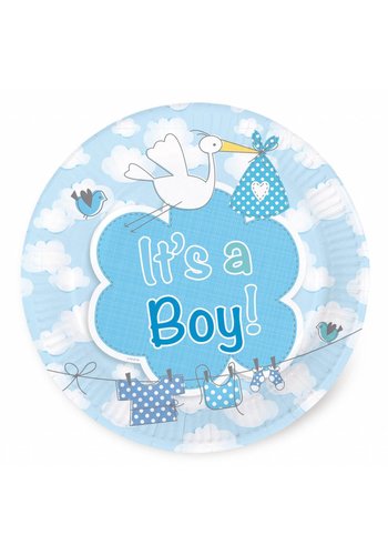 It's a Boy Bordjes 18cm - 8 stuks 