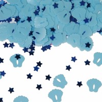 Tafelconfetti voetjes licht blauw