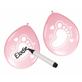 Folatex Beschrijfbare Ballonnen Voetjes Licht Roze