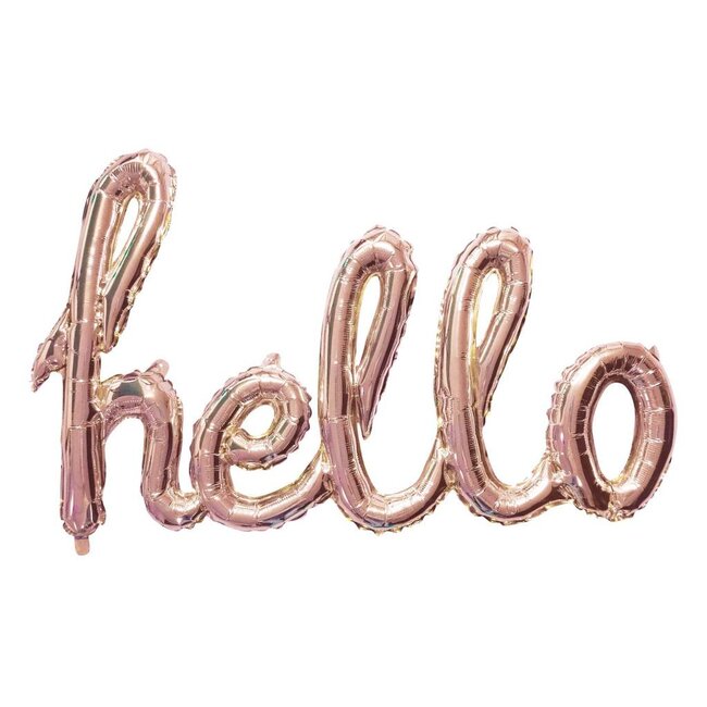 Folieballon Kit "HELLO" Rosé Gold