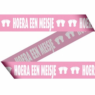 Folat Hoera een Meisje Markeerlint - 15 meter