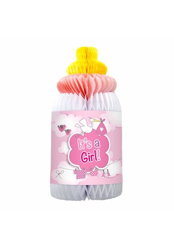 It's a Girl Baby Fles honeycomb 