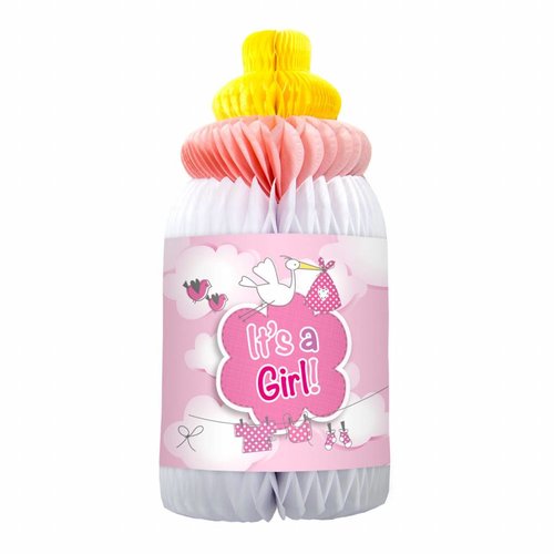 It's a Girl Baby Fles honeycomb 