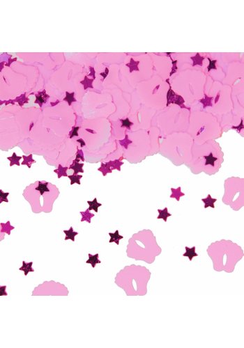 Tafelconfetti voetjes licht roze 