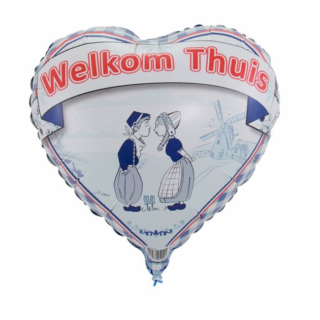 Folieballon Welkom Thuis Delfsblauw - 45cm