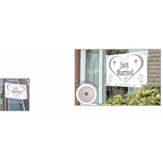 Folat Love Doves Gevelvlag Just Married - 100x150cm