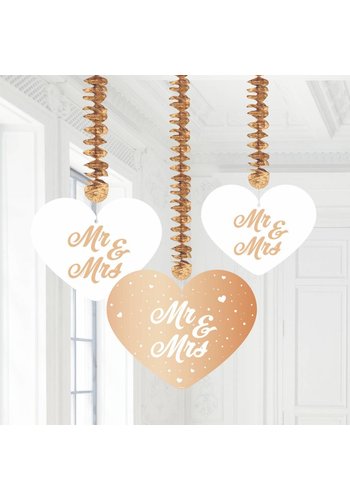 Rose Gold Hang Decoraties Mr & Mrs 